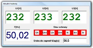 UF300 On-line hodnoty a stav